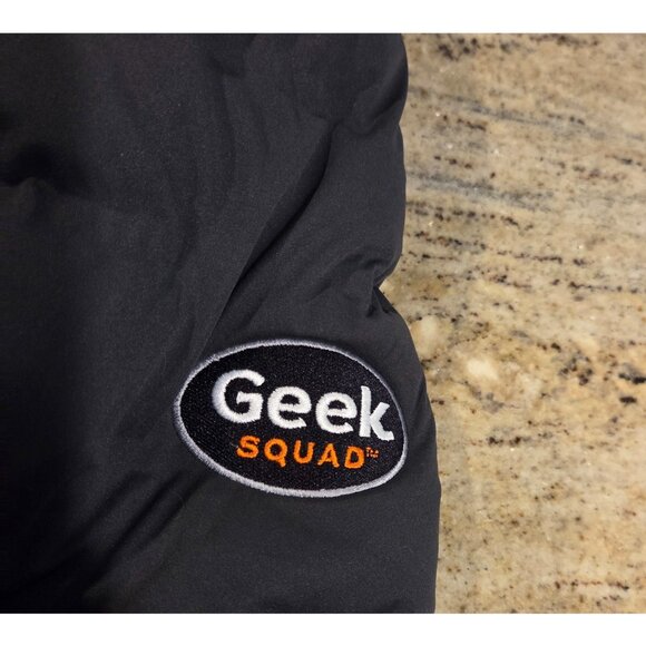 North End Loft Puffer Coat Geek Squad Logo Gray Mens Sz L - Picture 16 of 16
